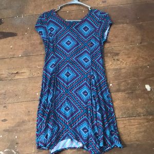 Blue patterned dress